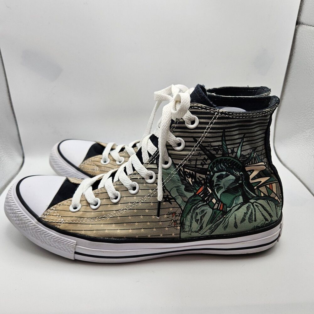 Converse All Star Unisex High Top Sneaker NYC Statue‎ Of Liberty City M8.5 W10.5
